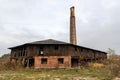 Lebork, pomorskie / Poland ÃÂ¢Ã¢âÂ¬Ã¢â¬Å November, 21, 2019: Old devastated brick factory in Central Europe. Wooden structure and brick